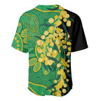 Australia Golden Wattle Baseball Jersey Aussie Native Flowers Indigenous Art - Aussie Hoodie