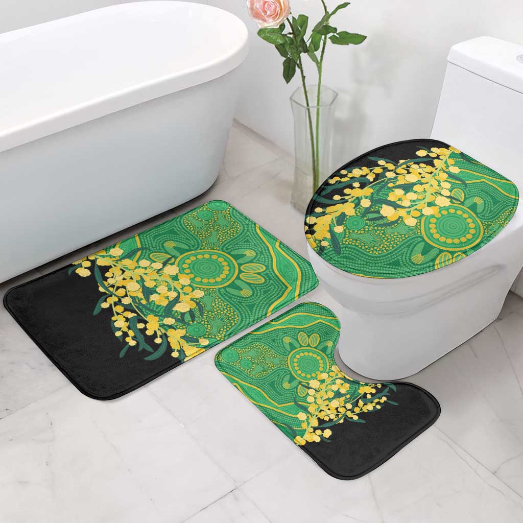 Australia Golden Wattle Bathroom Set Aussie Native Flowers Indigenous Art - Aussie Hoodie