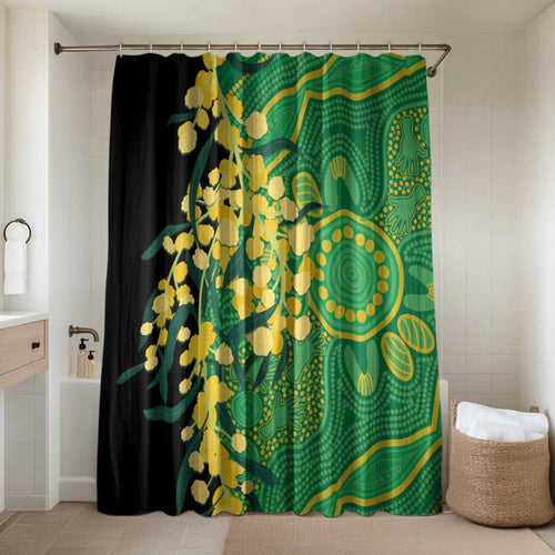 Australia Golden Wattle Bathroom Set Aussie Native Flowers Indigenous Art - Aussie Hoodie