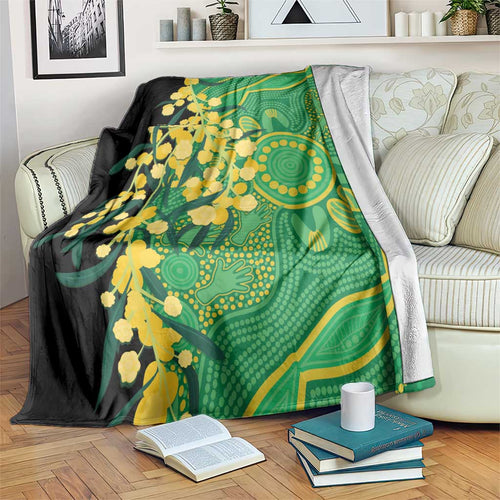 Australia Golden Wattle Blanket Aussie Native Flowers Indigenous Art - Aussie Hoodie