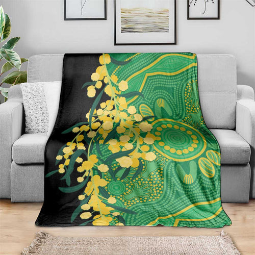 Australia Golden Wattle Blanket Aussie Native Flowers Indigenous Art - Aussie Hoodie