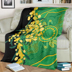 Australia Golden Wattle Blanket Aussie Native Flowers Indigenous Art - Aussie Hoodie