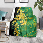 Australia Golden Wattle Blanket Aussie Native Flowers Indigenous Art - Aussie Hoodie