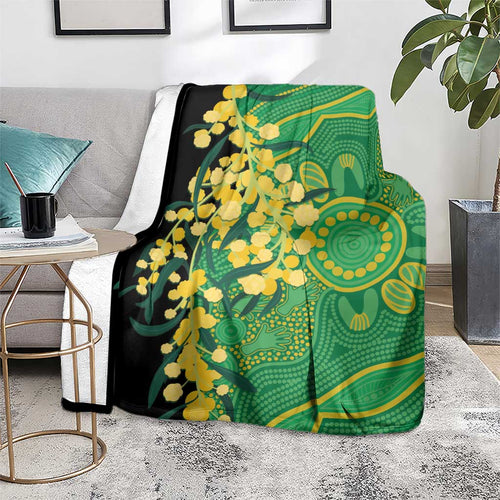 Australia Golden Wattle Blanket Aussie Native Flowers Indigenous Art - Aussie Hoodie