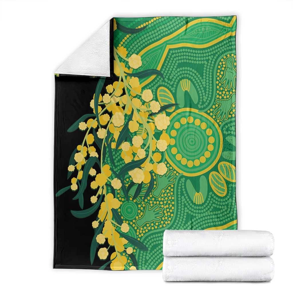 Australia Golden Wattle Blanket Aussie Native Flowers Indigenous Art - Aussie Hoodie