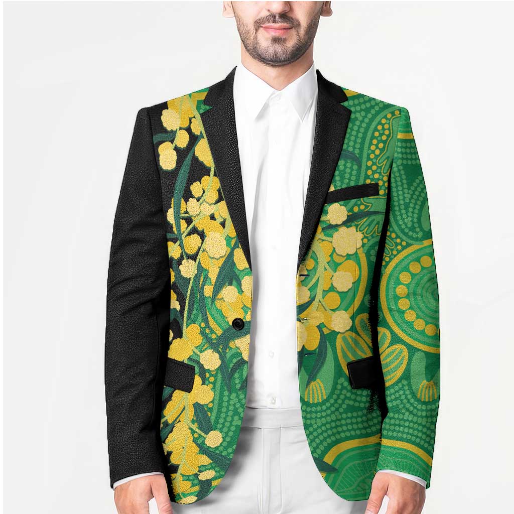 Australia Golden Wattle Blazer Aussie Native Flowers Indigenous Art - Aussie Hoodie