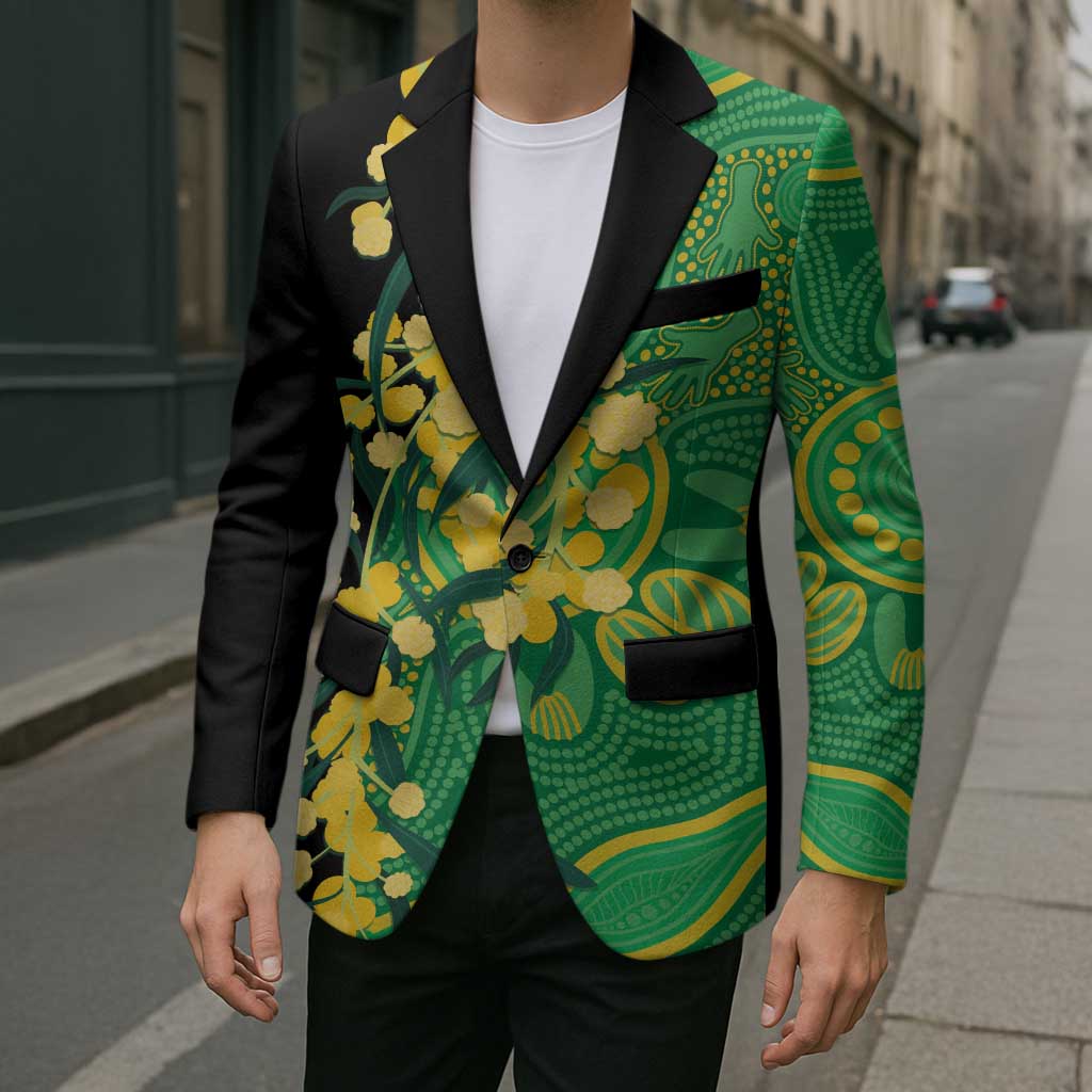 Australia Golden Wattle Blazer Aussie Native Flowers Indigenous Art - Aussie Hoodie