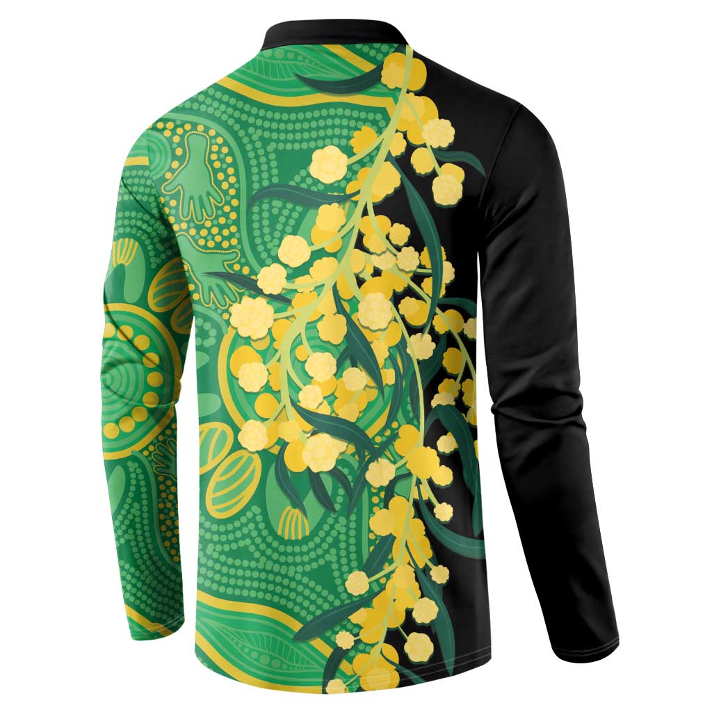 Australia Golden Wattle Button Sweatshirt Aussie Native Flowers Indigenous Art - Aussie Hoodie