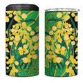 Australia Golden Wattle 4 in 1 Can Cooler Tumbler Aussie Native Flowers Indigenous Art - Aussie Hoodie