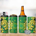 Australia Golden Wattle 4 in 1 Can Cooler Tumbler Aussie Native Flowers Indigenous Art - Aussie Hoodie