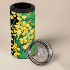 Australia Golden Wattle 4 in 1 Can Cooler Tumbler Aussie Native Flowers Indigenous Art - Aussie Hoodie