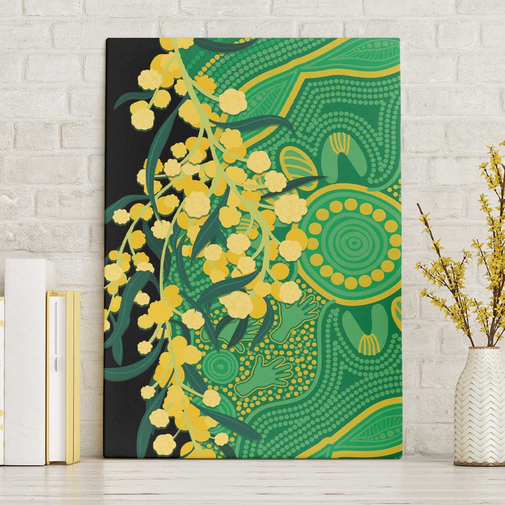 Australia Golden Wattle Canvas Wall Art Aussie Native Flowers Indigenous Art - Aussie Hoodie