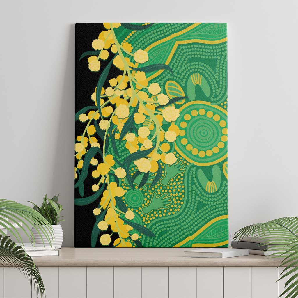 Australia Golden Wattle Canvas Wall Art Aussie Native Flowers Indigenous Art - Aussie Hoodie