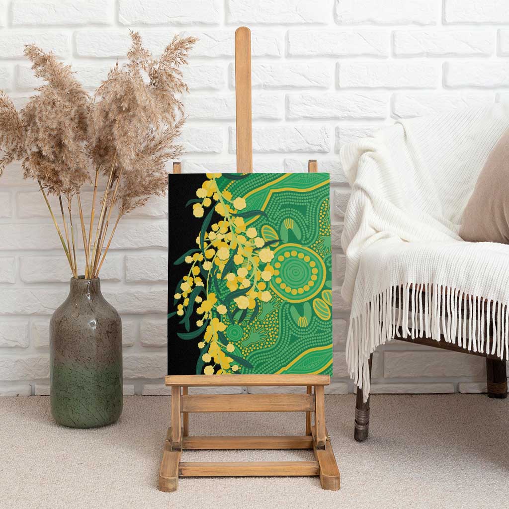 Australia Golden Wattle Canvas Wall Art Aussie Native Flowers Indigenous Art - Aussie Hoodie