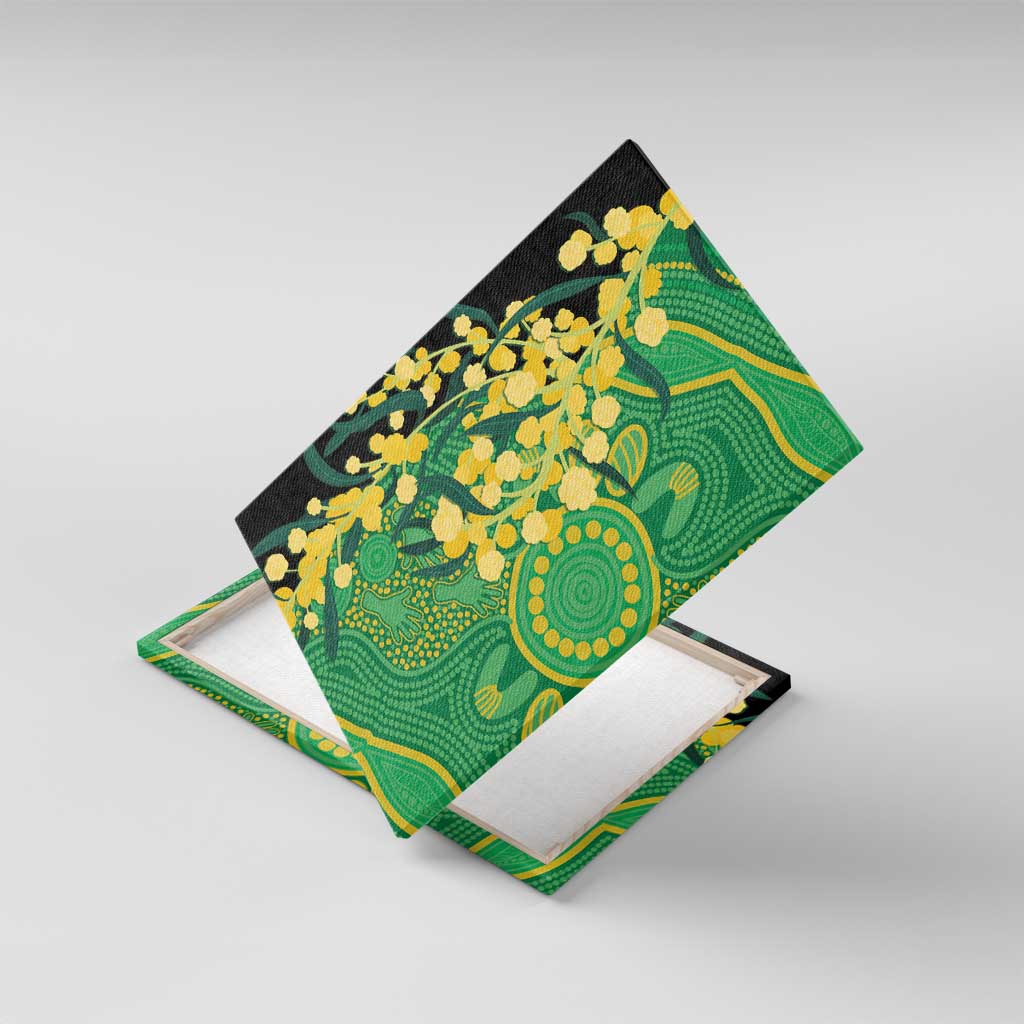 Australia Golden Wattle Canvas Wall Art Aussie Native Flowers Indigenous Art - Aussie Hoodie