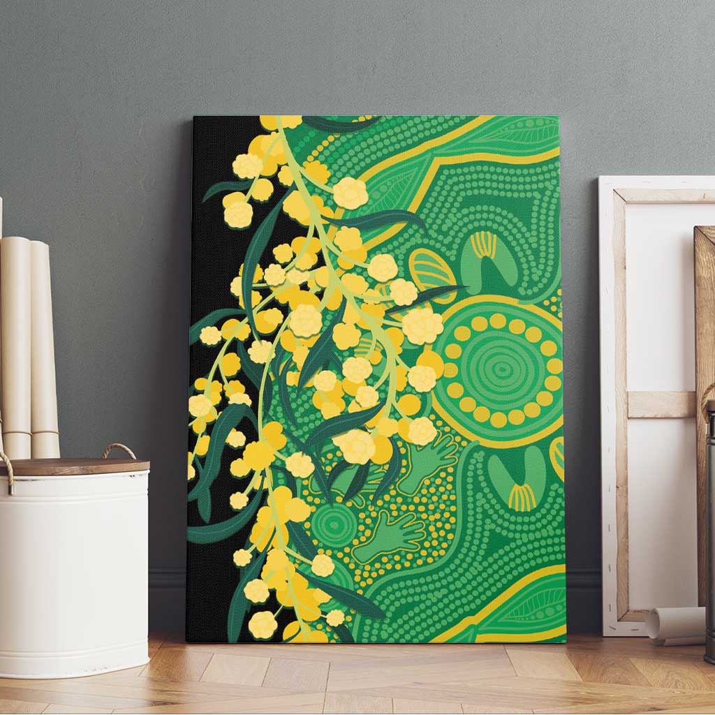 Australia Golden Wattle Canvas Wall Art Aussie Native Flowers Indigenous Art - Aussie Hoodie