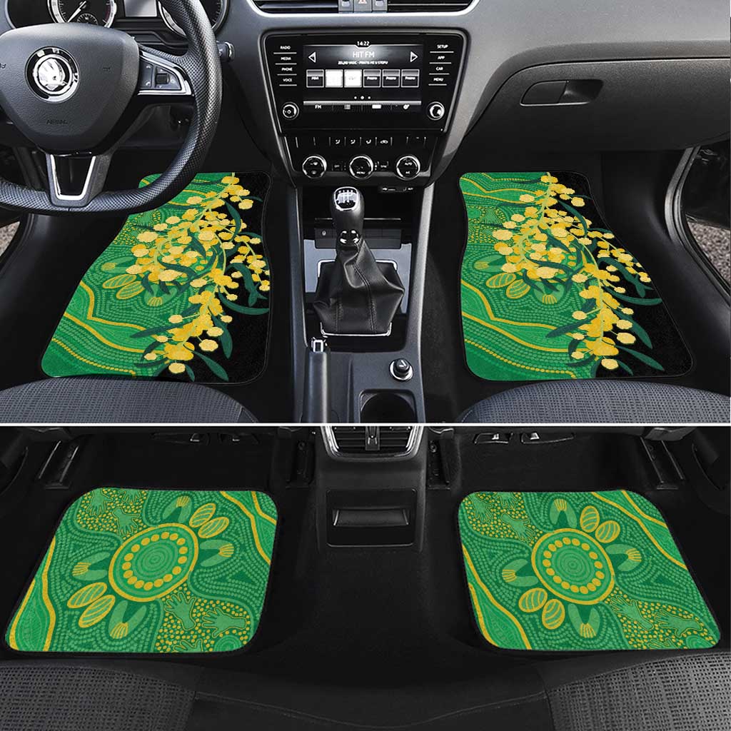 Australia Golden Wattle Car Mats Aussie Native Flowers Indigenous Art - Aussie Hoodie