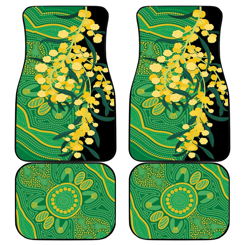 Australia Golden Wattle Car Mats Aussie Native Flowers Indigenous Art - Aussie Hoodie