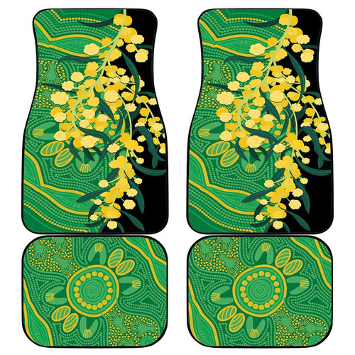 Australia Golden Wattle Car Mats Aussie Native Flowers Indigenous Art - Aussie Hoodie
