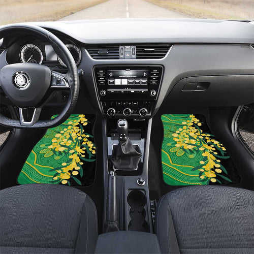 Australia Golden Wattle Car Mats Aussie Native Flowers Indigenous Art - Aussie Hoodie