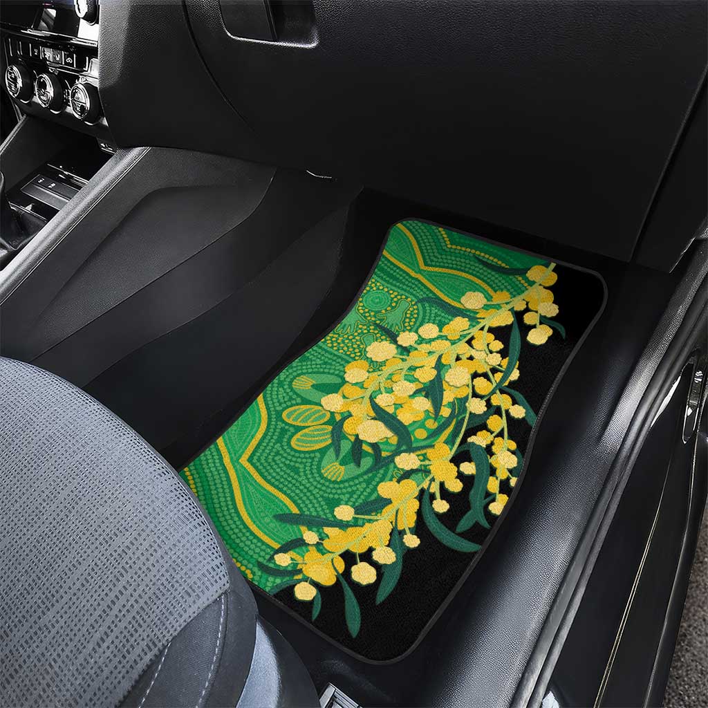 Australia Golden Wattle Car Mats Aussie Native Flowers Indigenous Art - Aussie Hoodie