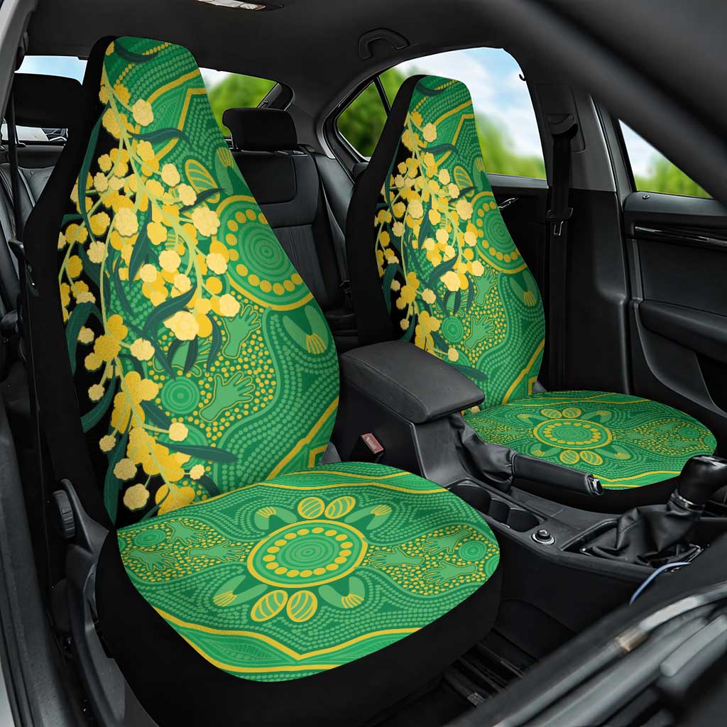 Australia Golden Wattle Car Seat Cover Aussie Native Flowers Indigenous Art - Aussie Hoodie