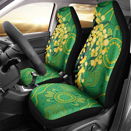 Australia Golden Wattle Car Seat Cover Aussie Native Flowers Indigenous Art - Aussie Hoodie