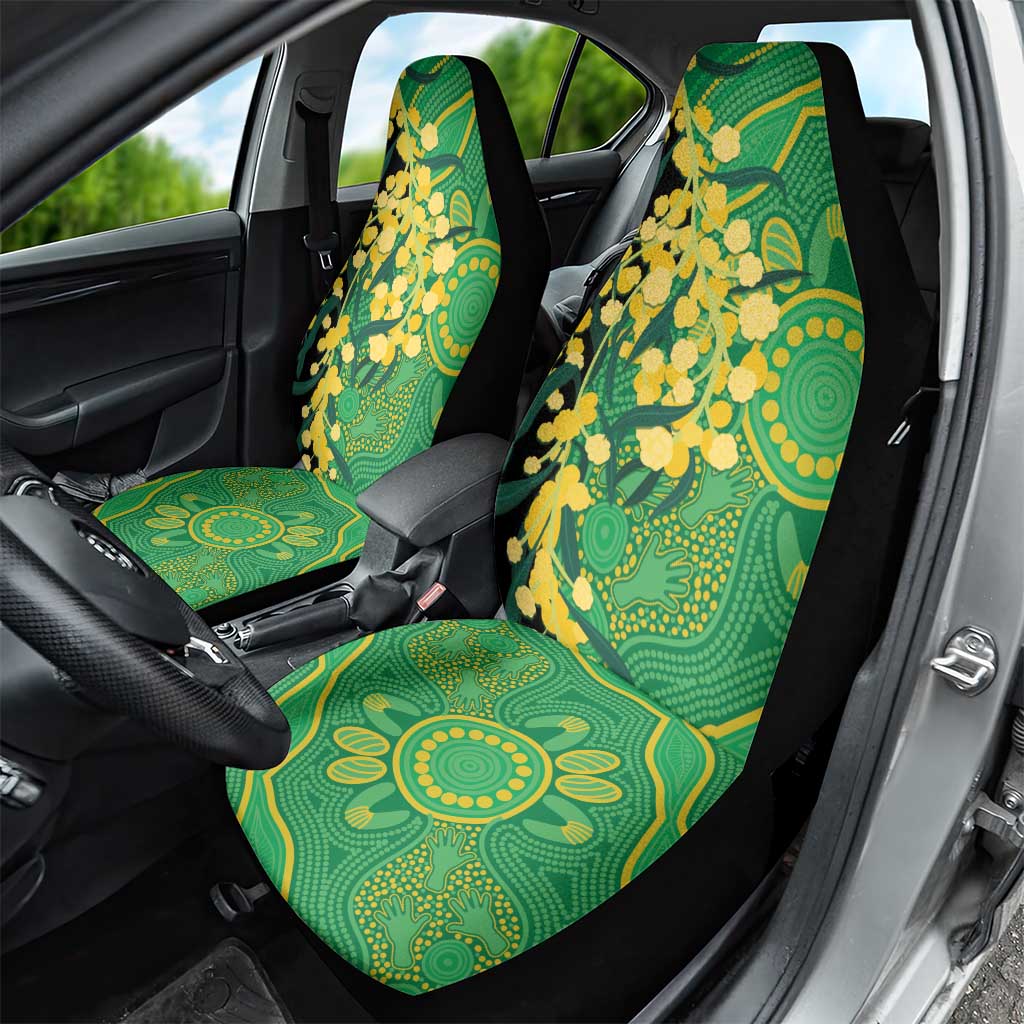 Australia Golden Wattle Car Seat Cover Aussie Native Flowers Indigenous Art - Aussie Hoodie