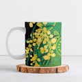 Australia Golden Wattle Ceramic Mug Aussie Native Flowers Indigenous Art - Aussie Hoodie