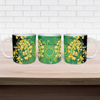 Australia Golden Wattle Ceramic Mug Aussie Native Flowers Indigenous Art - Aussie Hoodie