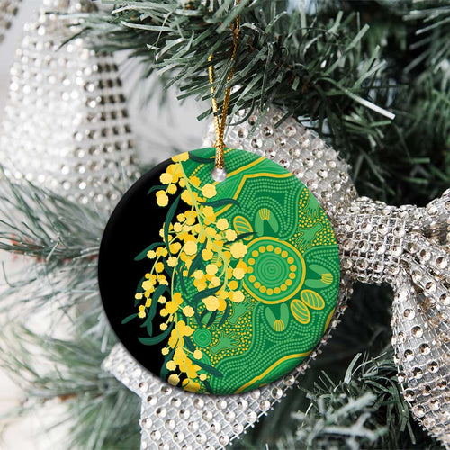 Australia Golden Wattle Ceramic Ornament Aussie Native Flowers Indigenous Art - Aussie Hoodie