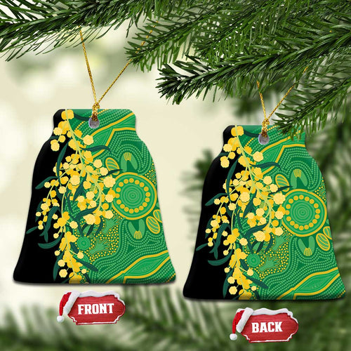 Australia Golden Wattle Ceramic Ornament Aussie Native Flowers Indigenous Art - Aussie Hoodie
