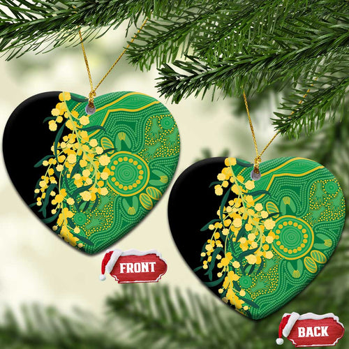 Australia Golden Wattle Ceramic Ornament Aussie Native Flowers Indigenous Art - Aussie Hoodie