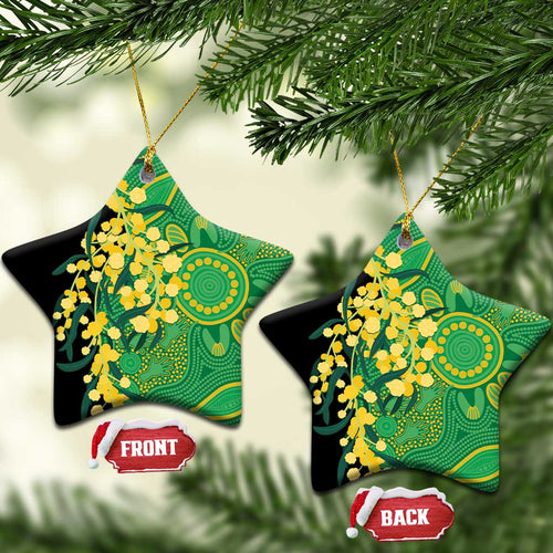 Australia Golden Wattle Ceramic Ornament Aussie Native Flowers Indigenous Art - Aussie Hoodie
