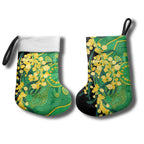 Australia Golden Wattle Christmas Stocking Aussie Native Flowers Indigenous Art - Aussie Hoodie