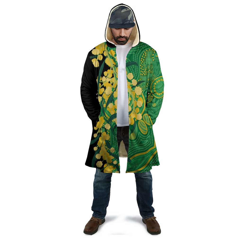 Australia Golden Wattle Cloak Aussie Native Flowers Indigenous Art - Aussie Hoodie