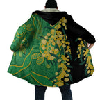 Australia Golden Wattle Cloak Aussie Native Flowers Indigenous Art - Aussie Hoodie