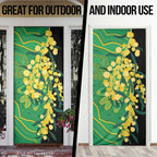 Australia Golden Wattle Door Cover Aussie Native Flowers Indigenous Art - Aussie Hoodie