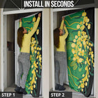 Australia Golden Wattle Door Cover Aussie Native Flowers Indigenous Art - Aussie Hoodie