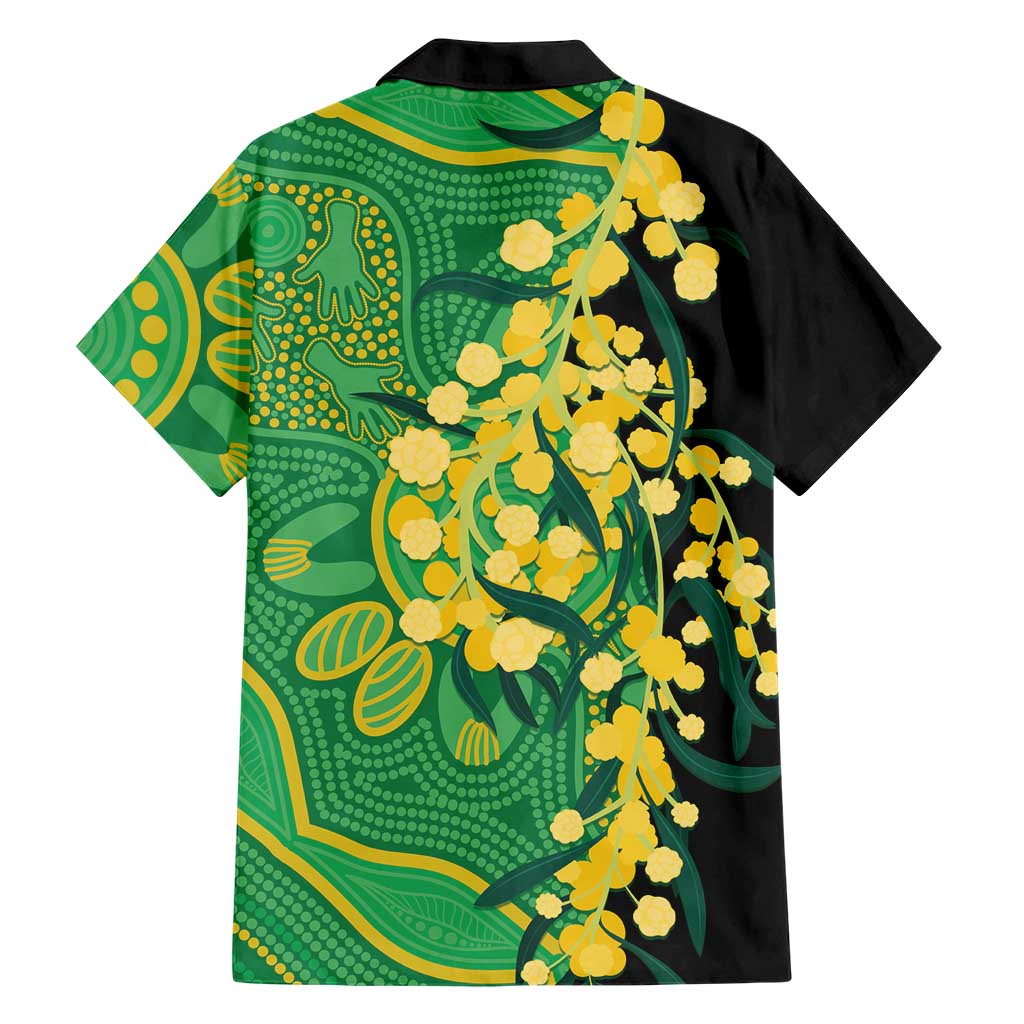 Australia Golden Wattle Family Matching Off Shoulder Maxi Dress and Hawaiian Shirt Aussie Native Flowers Indigenous Art - Aussie Hoodie