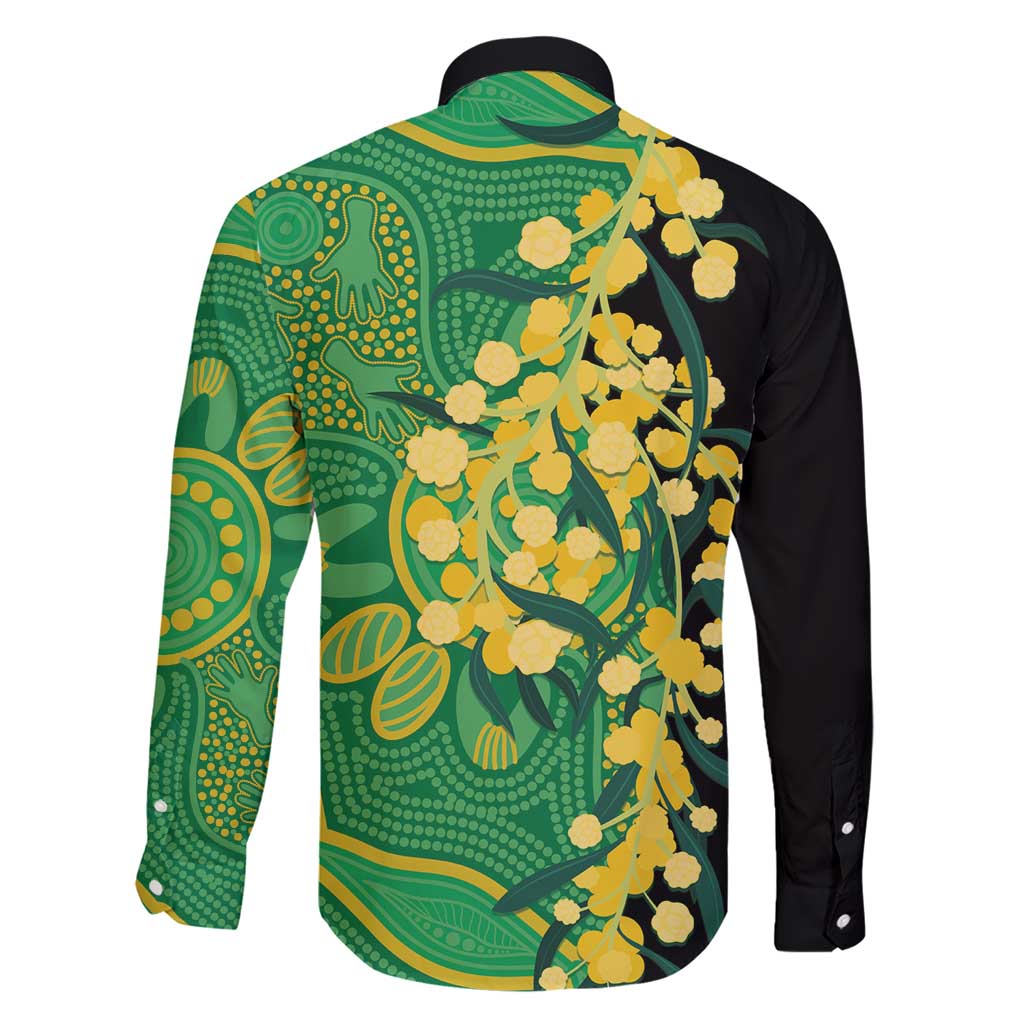 Australia Golden Wattle Family Matching Short Sleeve Bodycon Dress and Hawaiian Shirt Aussie Native Flowers Indigenous Art - Aussie Hoodie