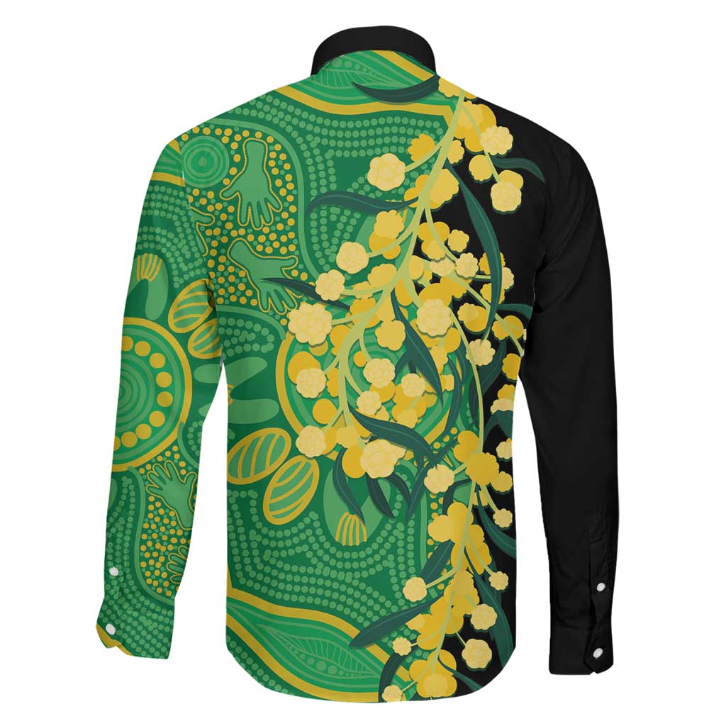 Australia Golden Wattle Family Matching Summer Maxi Dress and Hawaiian Shirt Aussie Native Flowers Indigenous Art - Aussie Hoodie