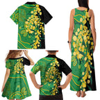 Australia Golden Wattle Family Matching Tank Maxi Dress and Hawaiian Shirt Aussie Native Flowers Indigenous Art - Aussie Hoodie