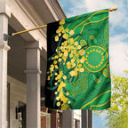 Australia Golden Wattle Garden Flag Aussie Native Flowers Indigenous Art - Aussie Hoodie