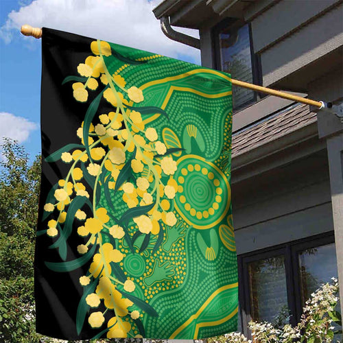 Australia Golden Wattle Garden Flag Aussie Native Flowers Indigenous Art - Aussie Hoodie