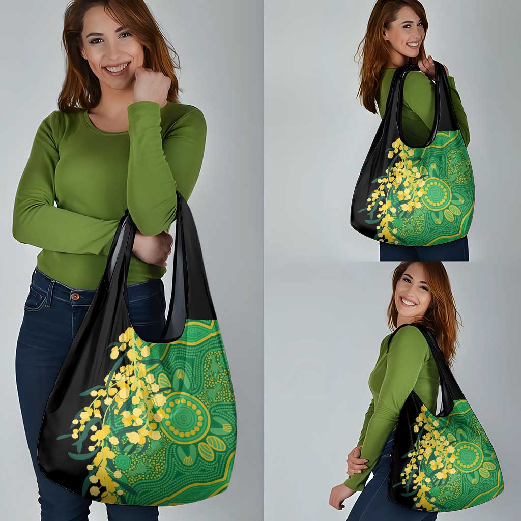 Australia Golden Wattle Grocery Bag Aussie Native Flowers Indigenous Art - Aussie Hoodie