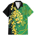 Australia Golden Wattle Hawaiian Shirt Aussie Native Flowers Indigenous Art - Aussie Hoodie