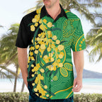 Australia Golden Wattle Hawaiian Shirt Aussie Native Flowers Indigenous Art - Aussie Hoodie
