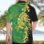 Australia Golden Wattle Hawaiian Shirt Aussie Native Flowers Indigenous Art - Aussie Hoodie