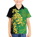 Australia Golden Wattle Hawaiian Shirt Aussie Native Flowers Indigenous Art - Aussie Hoodie